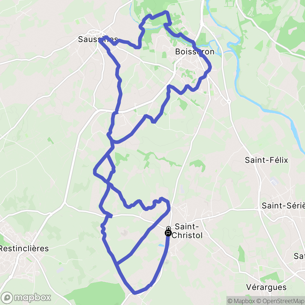 Entre-Vignes : carte du parcours de randonnée - France