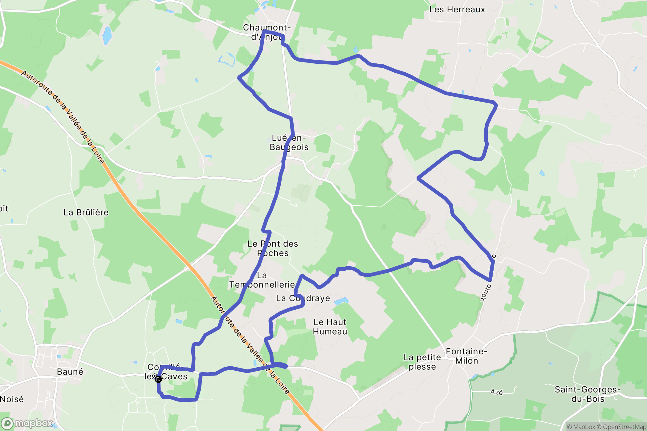 Cornillé-les-Caves : carte du parcours de randonnée - France