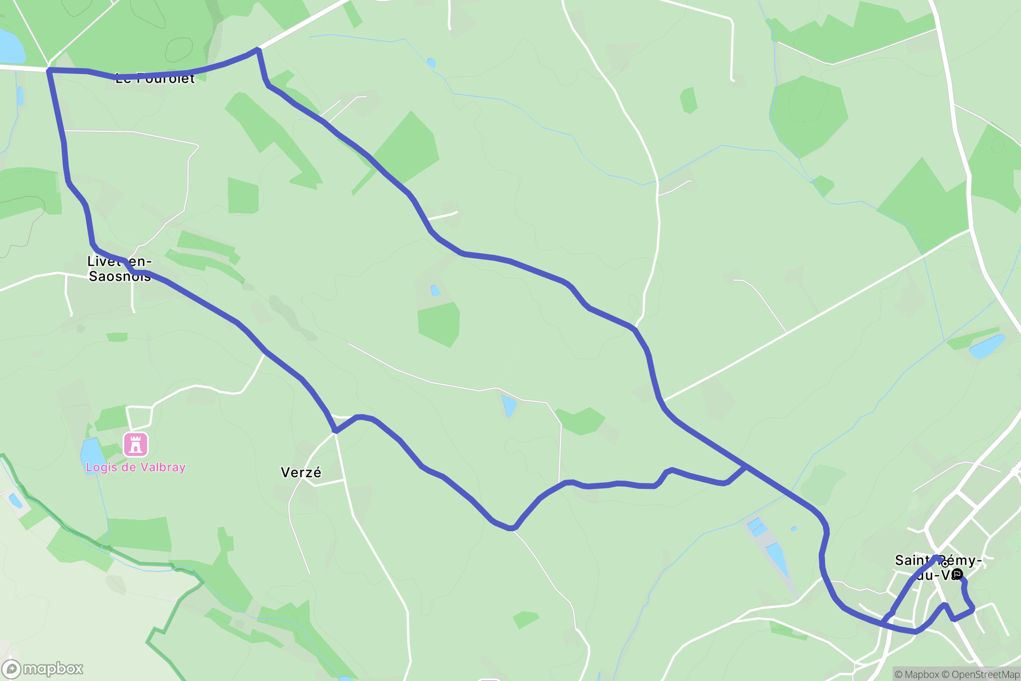 Saint-Rémy-du-Val : carte du parcours de randonnée - France