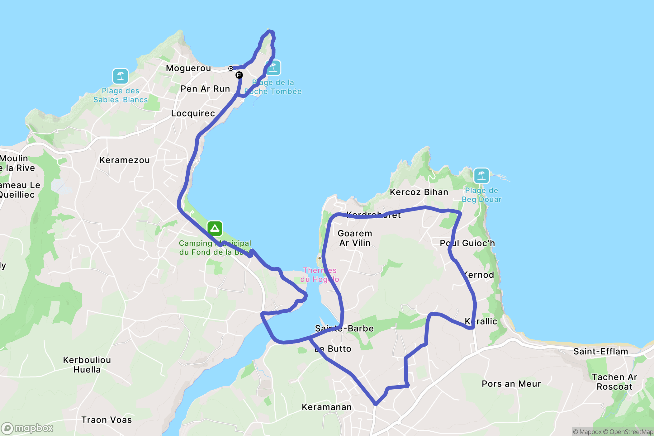Locquirec : carte du parcours de randonnée - France