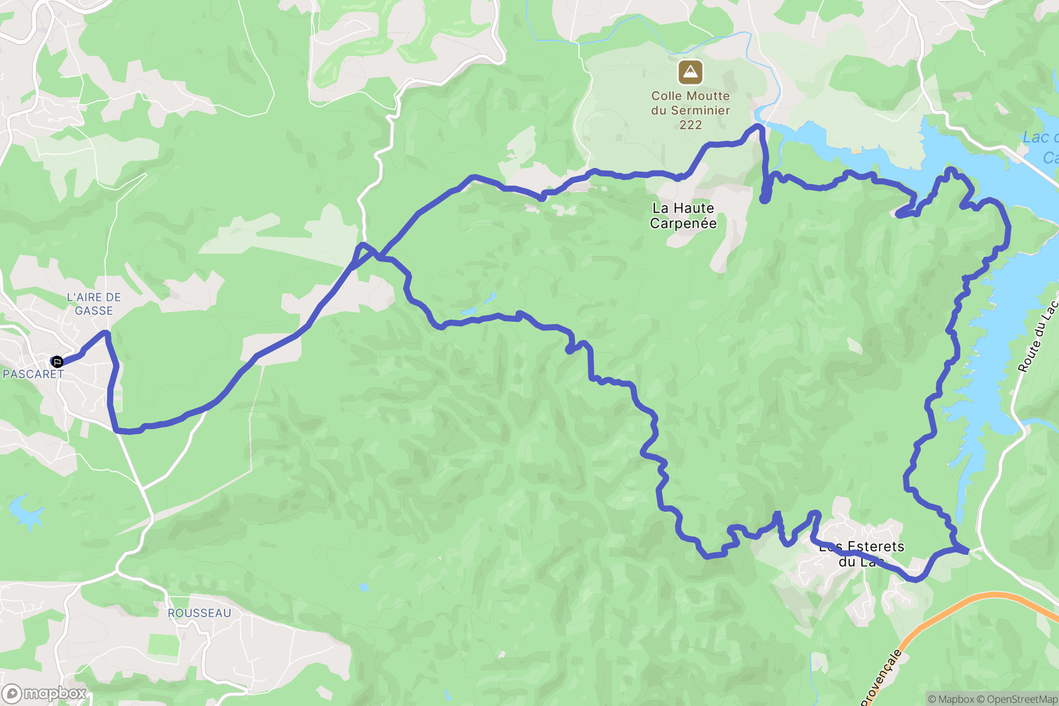 Saint-Paul-en-Forêt : carte du parcours de randonnée - France