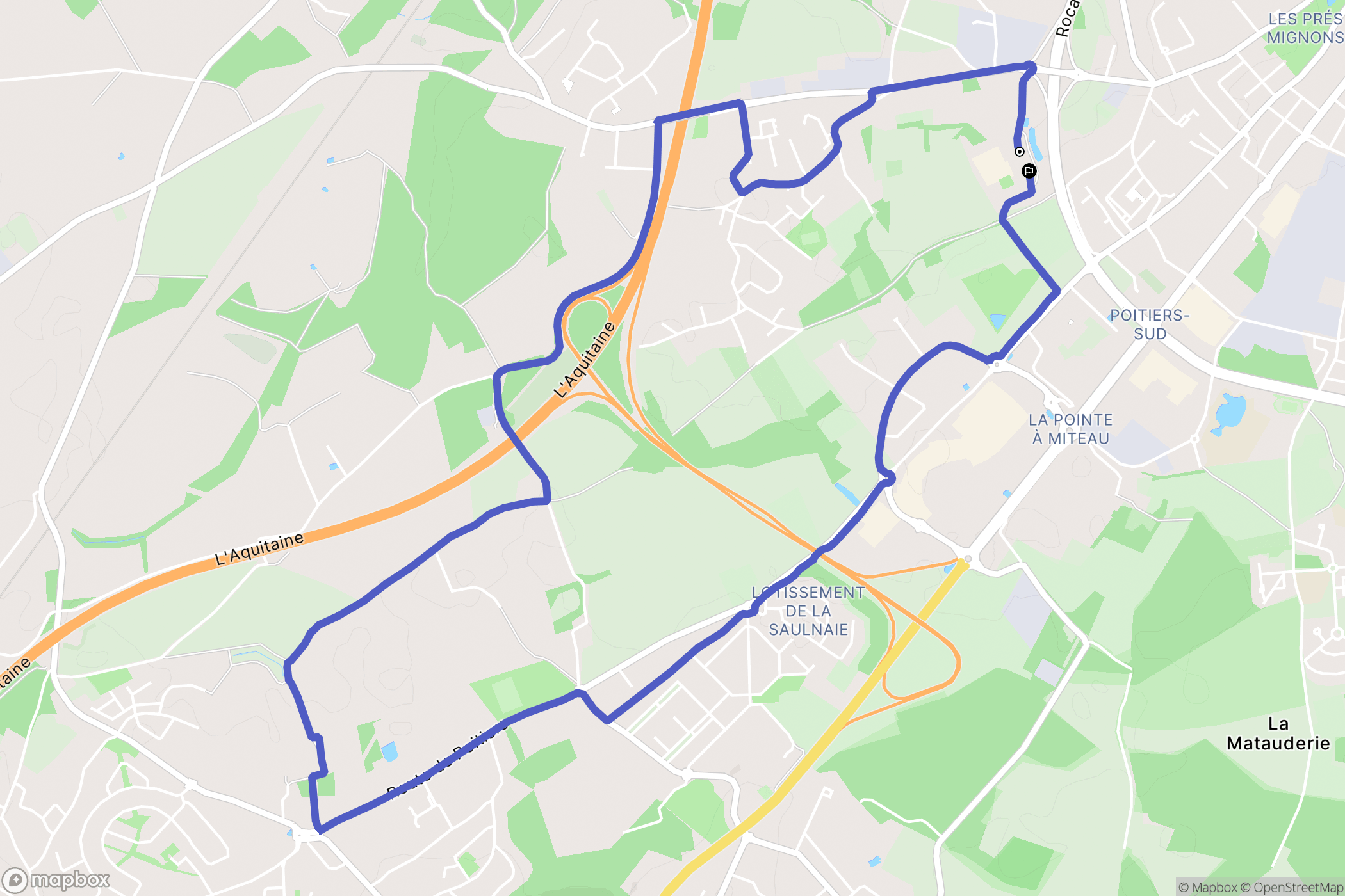 Vouneuil-sous-Biard : carte du parcours de randonnée - France