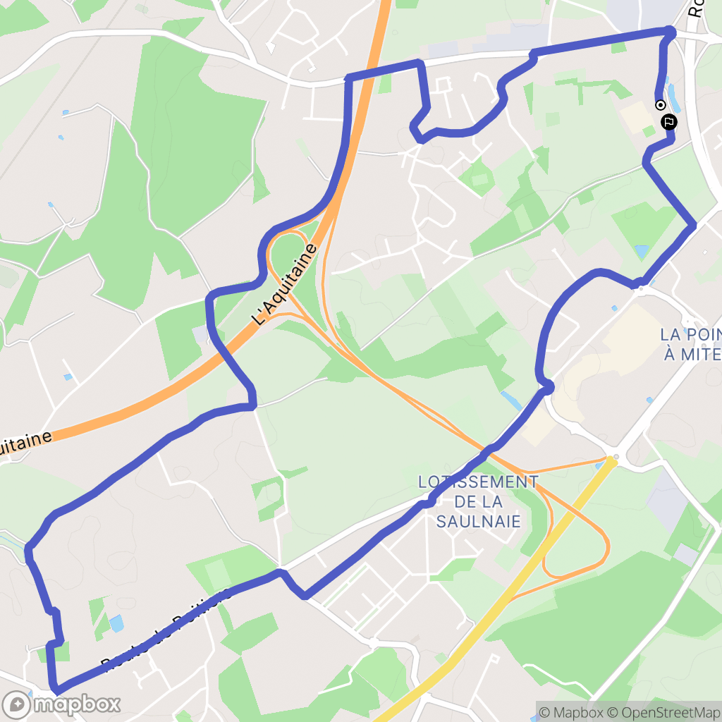 Vouneuil-sous-Biard : carte du parcours de randonnée - France