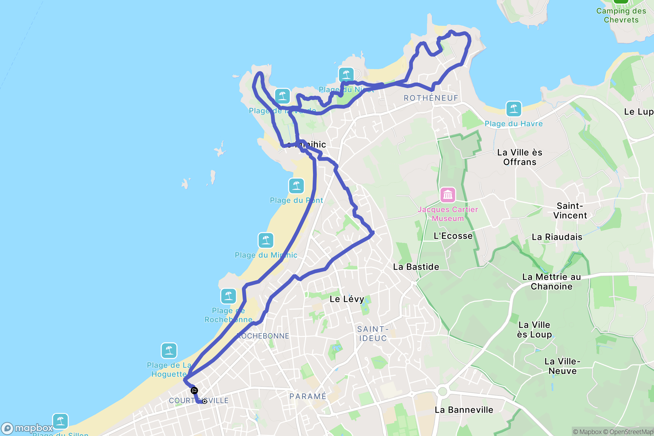Saint-Malo : carte du parcours de randonnée - France