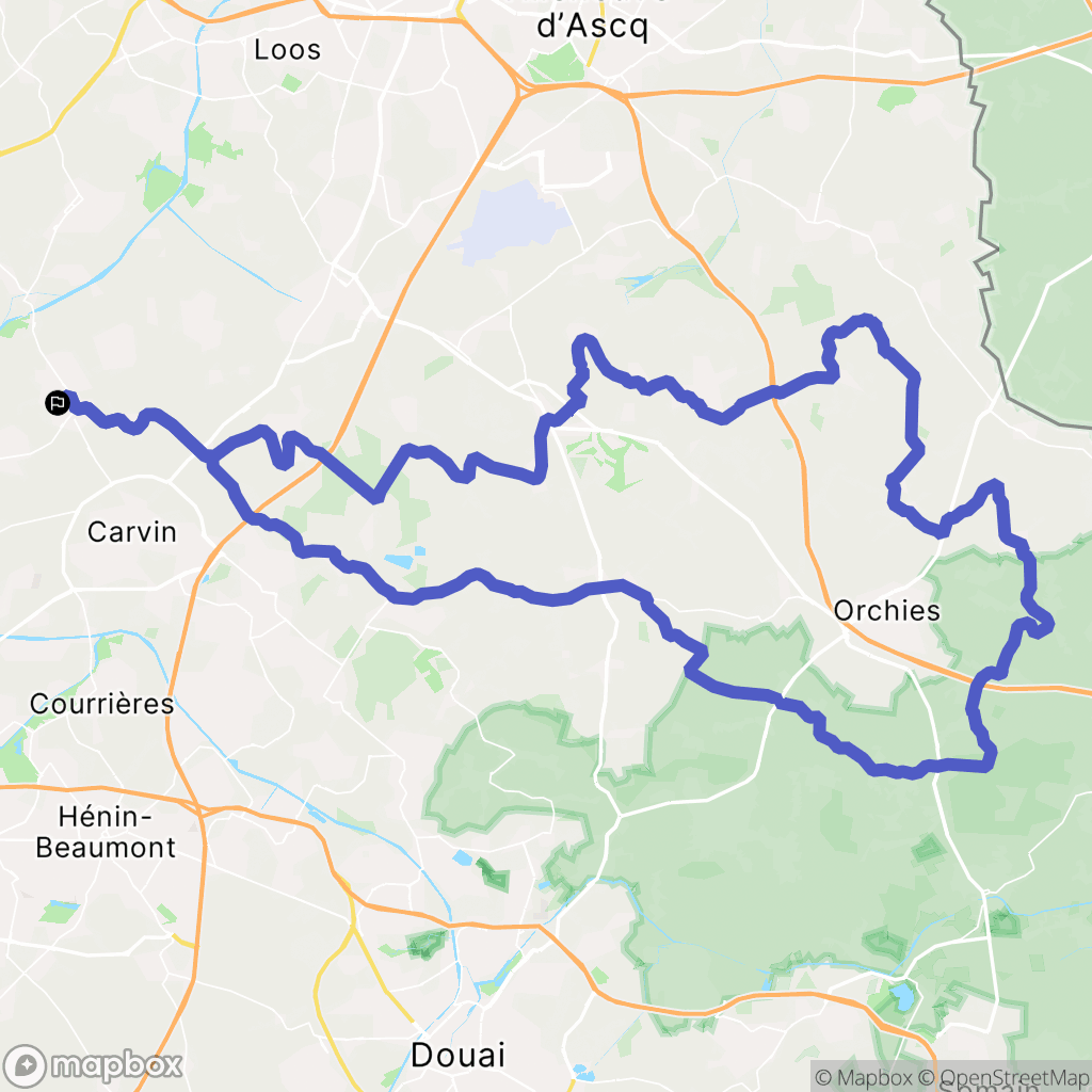 Annœullin : carte du parcours de randonnée - France