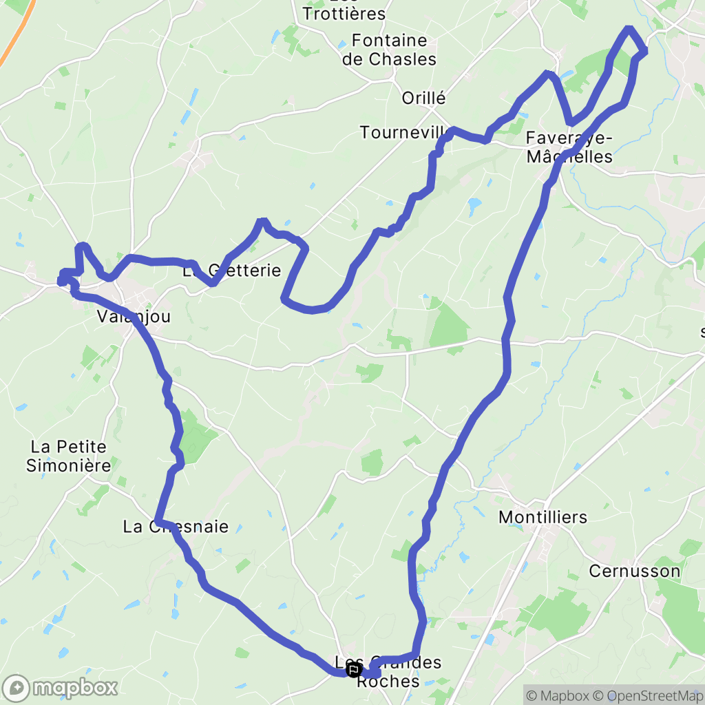 Lys-Haut-Layon : carte du parcours de randonnée - France