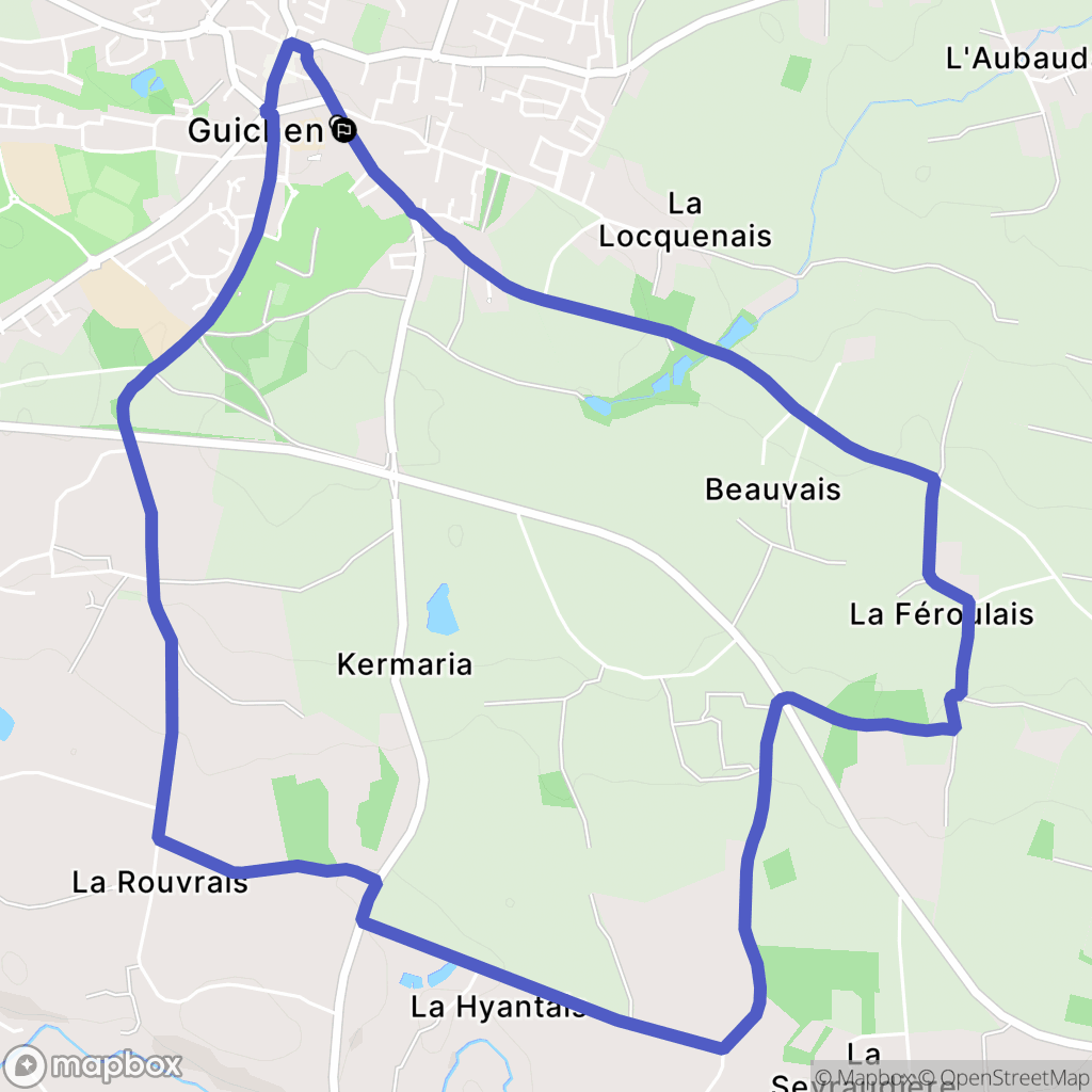 Guichen : carte du parcours de randonnée - France