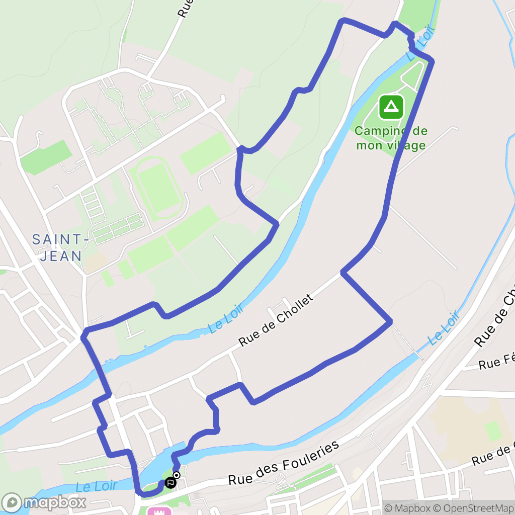 Châteaudun : carte du parcours de randonnée - France