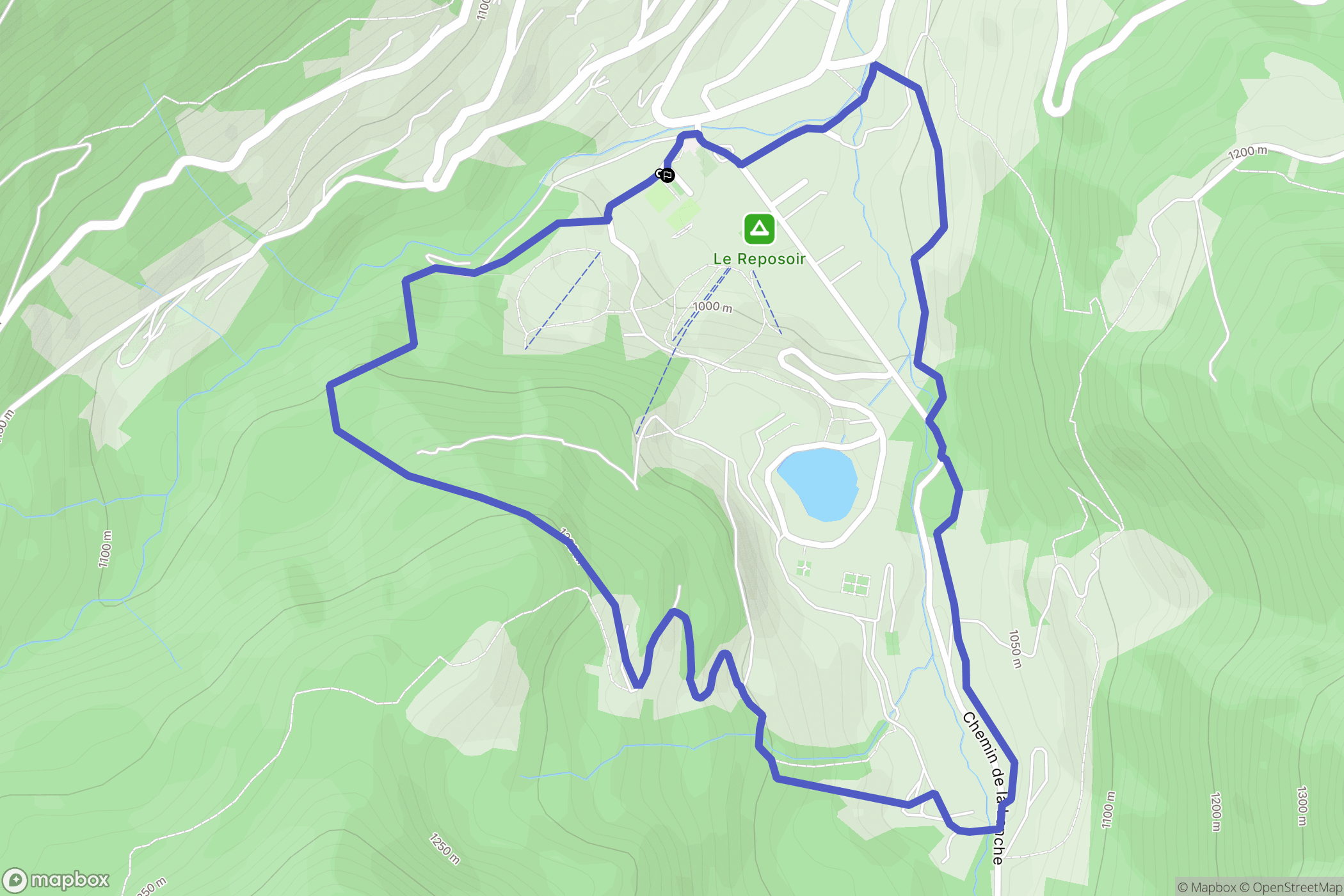 Le Reposoir : carte du parcours de randonnée - France