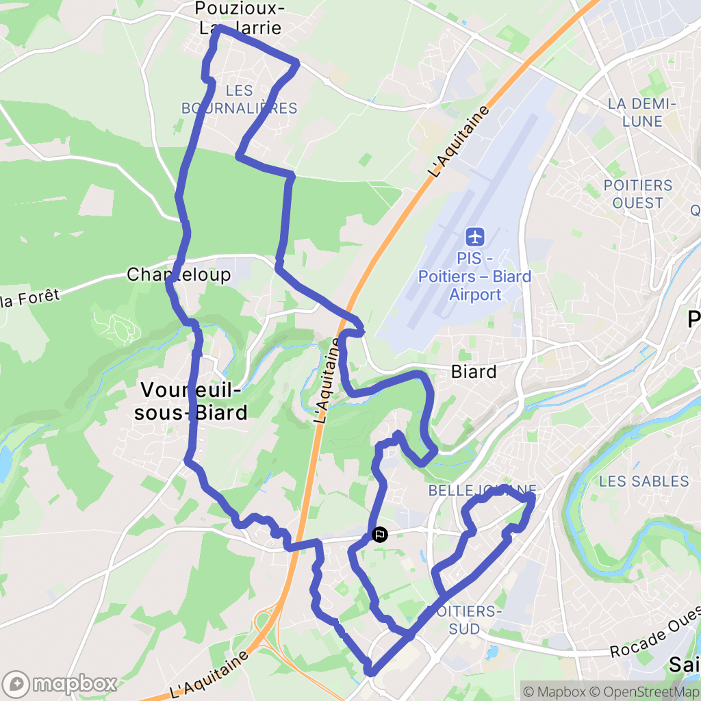 Vouneuil-sous-Biard : carte du parcours de randonnée - France