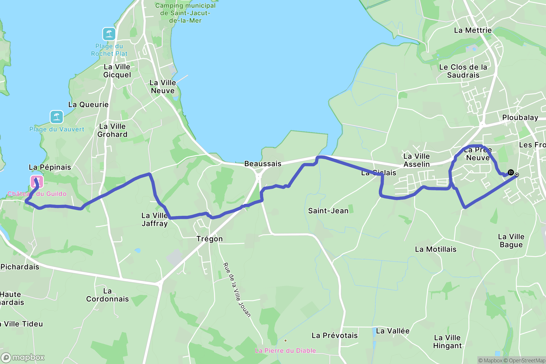 Beaussais-sur-Mer : carte du parcours de randonnée - France