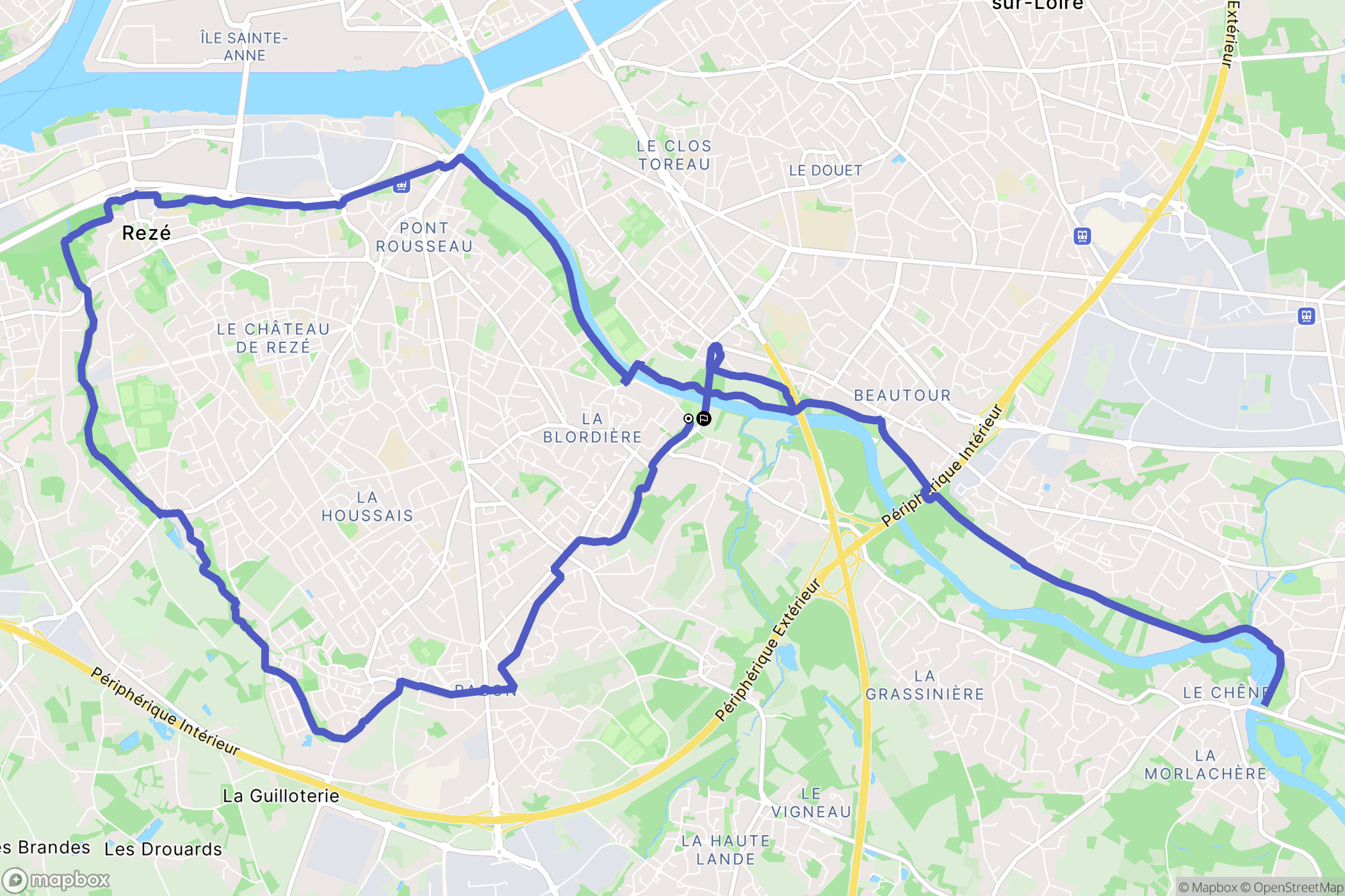Rezé : carte du parcours de randonnée - France