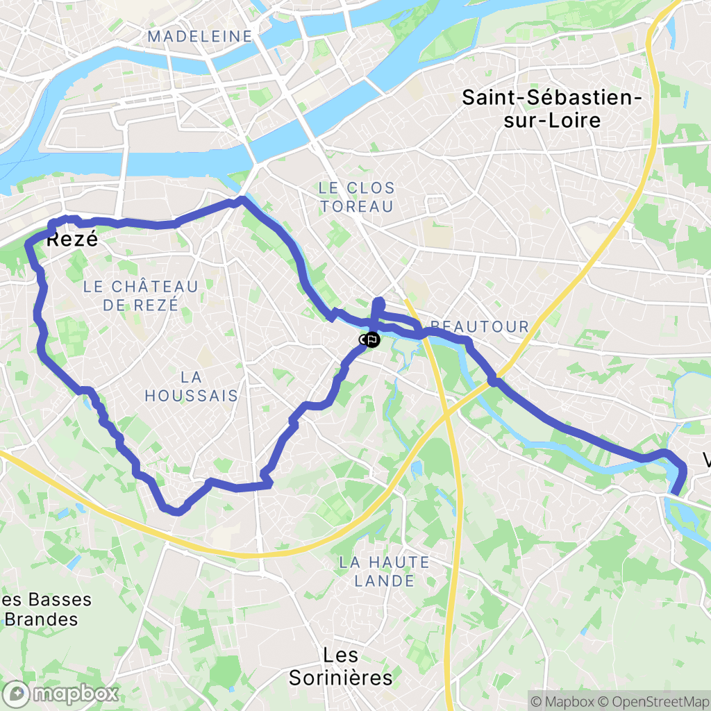 Rezé : carte du parcours de randonnée - France