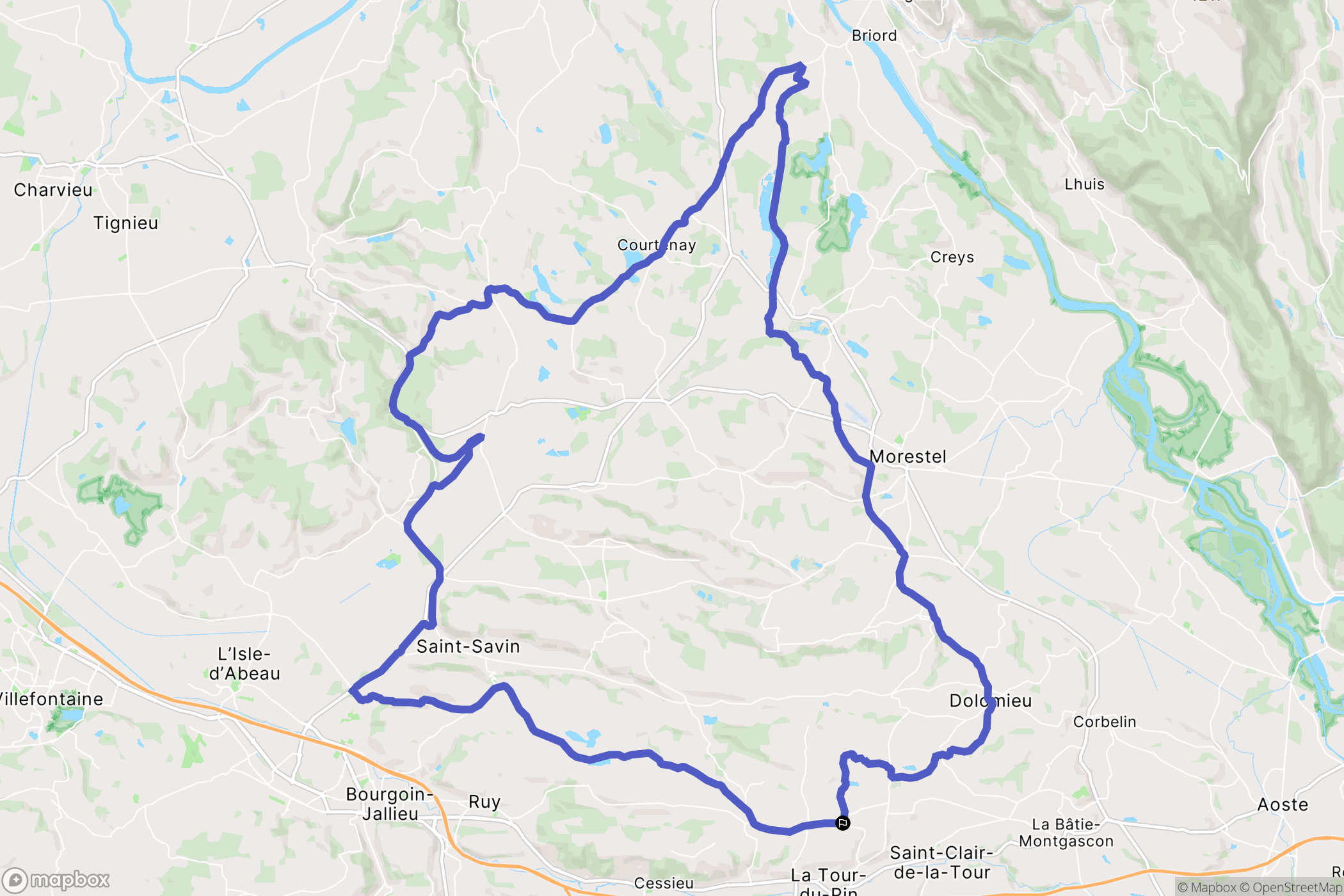 La Tour-du-Pin : carte du parcours de randonnée - France