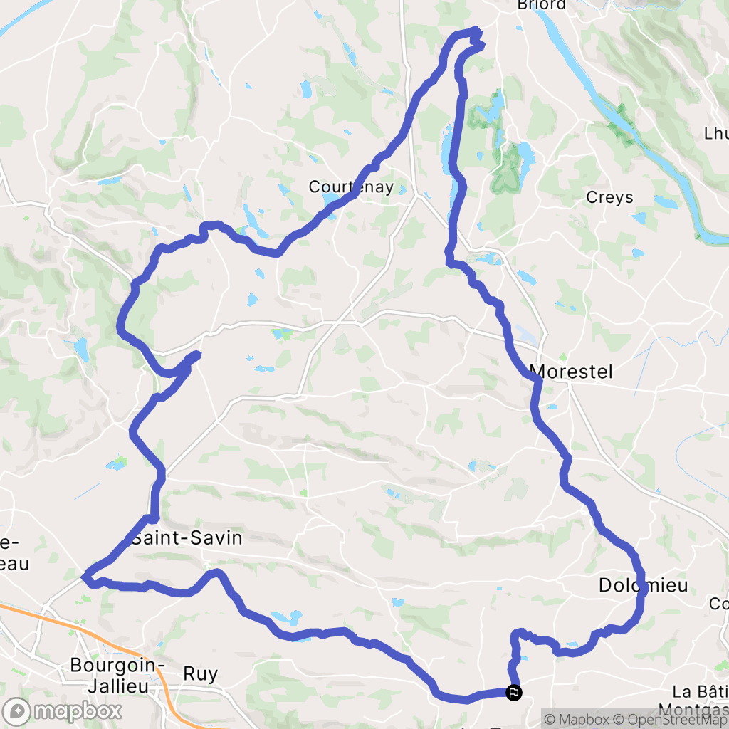 La Tour-du-Pin : carte du parcours de randonnée - France