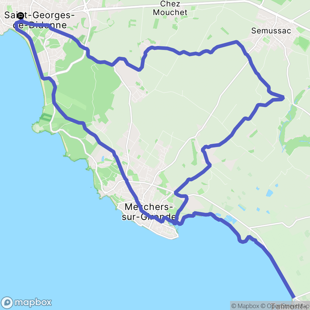 Saint-Georges-de-Didonne : carte du parcours de randonnée - France