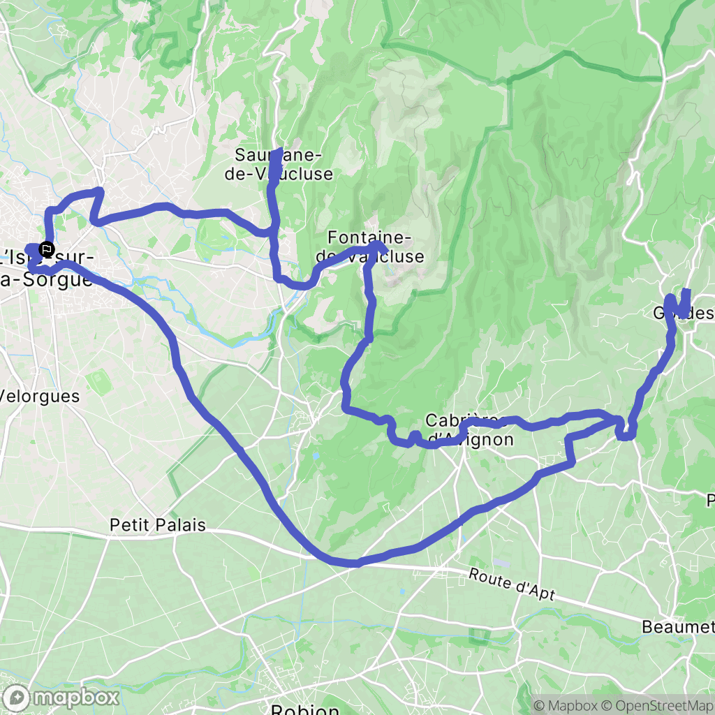L'Isle-sur-la-Sorgue : carte du parcours de randonnée - France