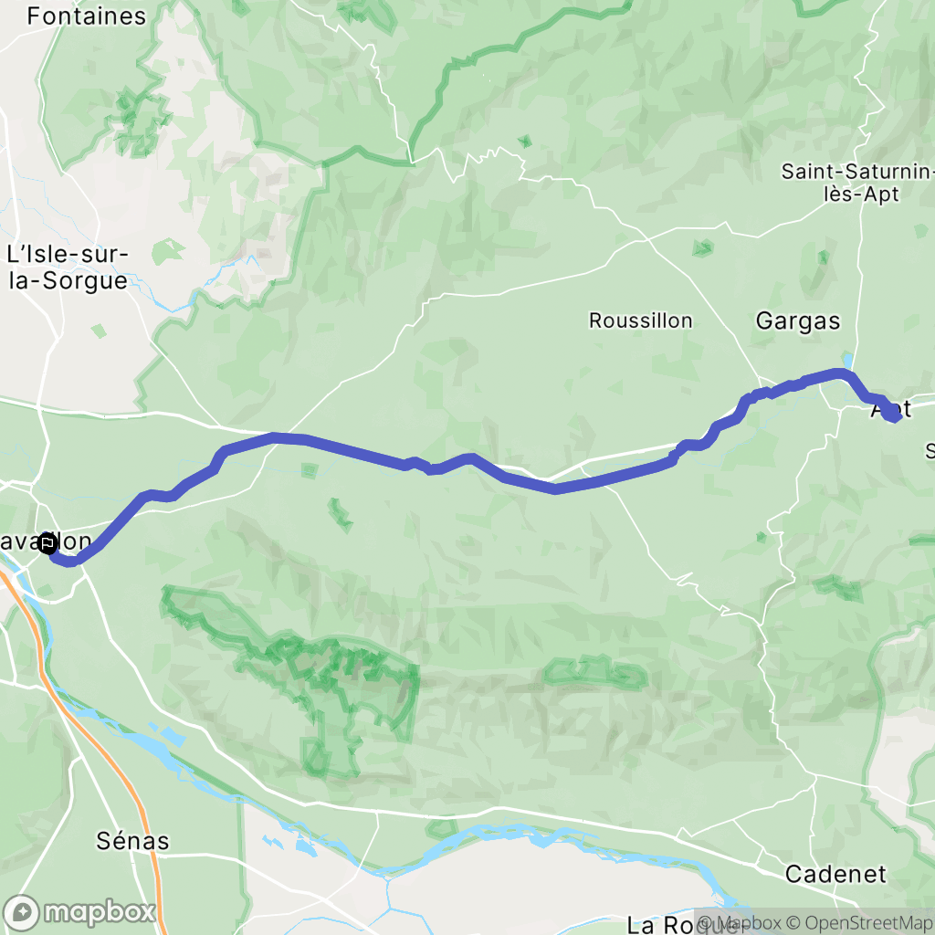 Cavaillon : carte du parcours de randonnée - France