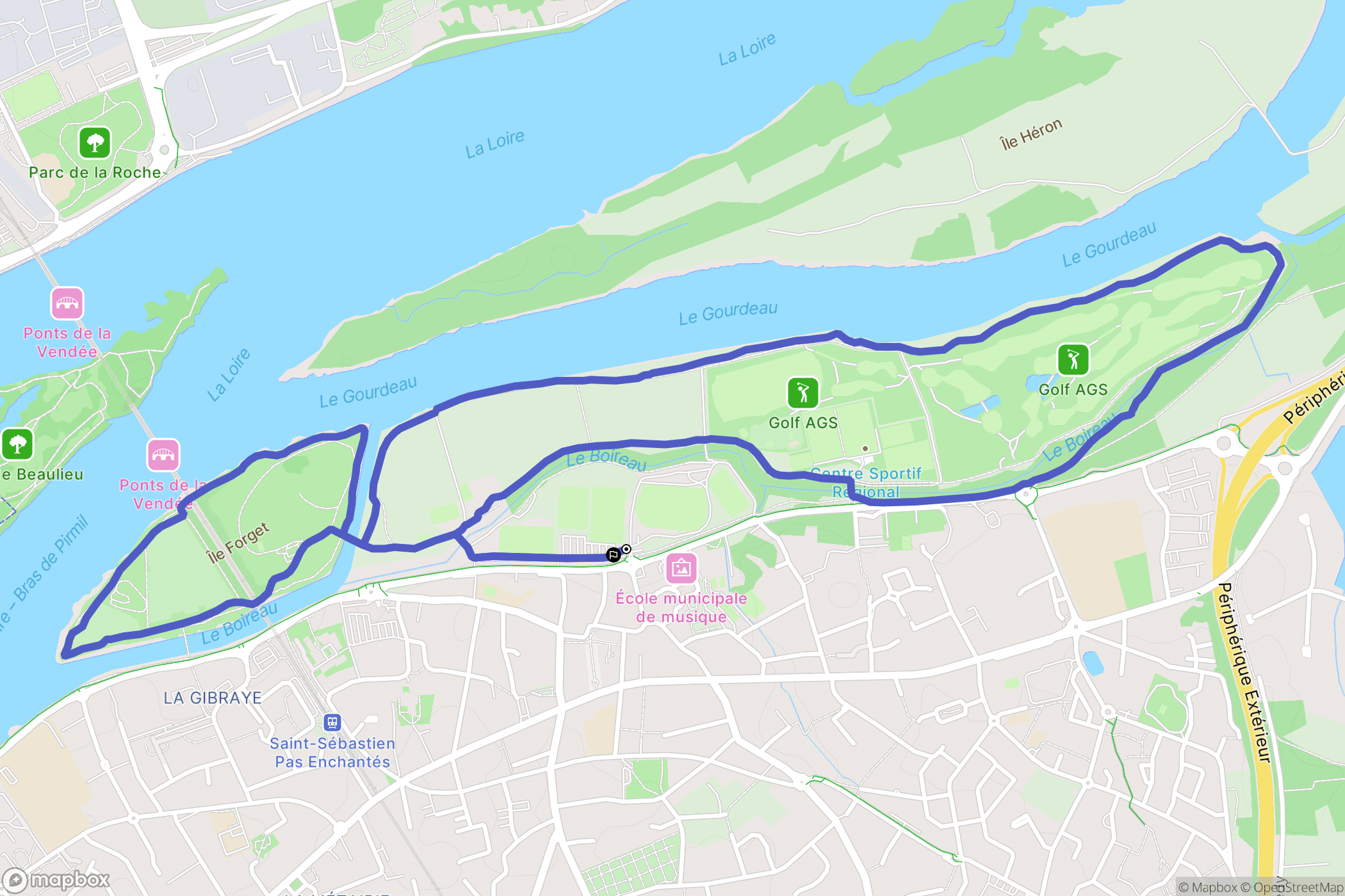 Saint-Sébastien-sur-Loire : carte du parcours de randonnée - France