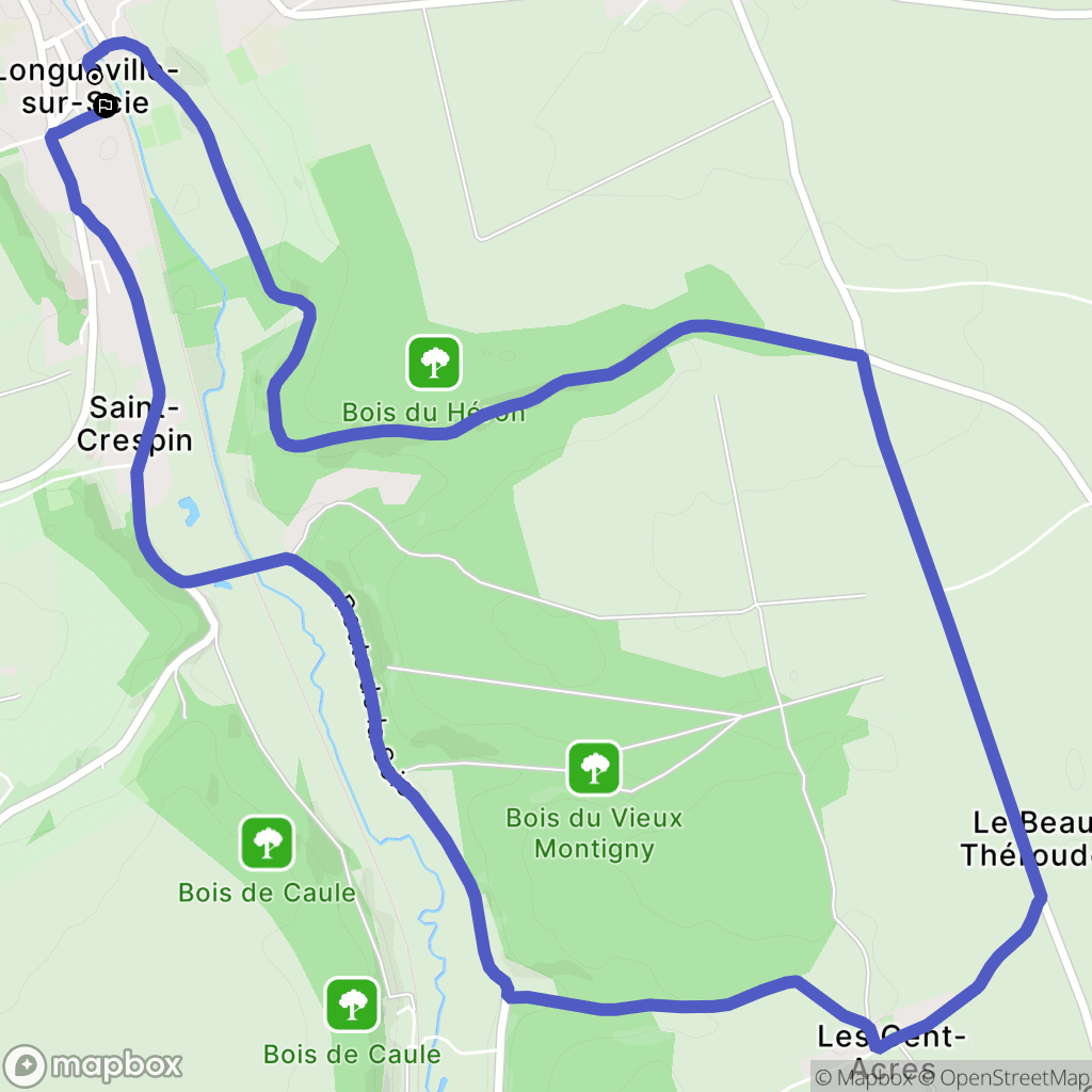 Longueville-sur-Scie : carte du parcours de randonnée - France
