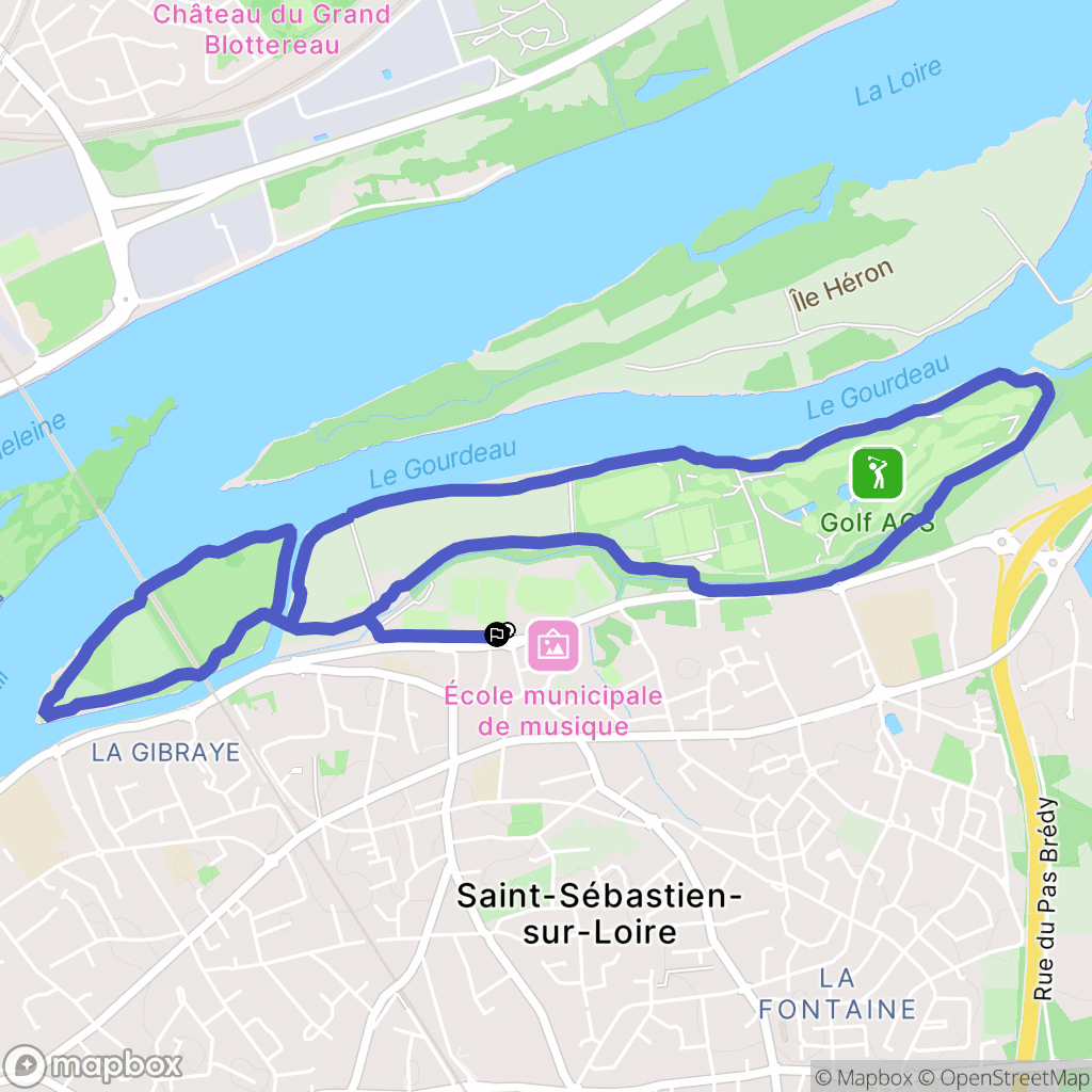Saint-Sébastien-sur-Loire : carte du parcours de randonnée - France