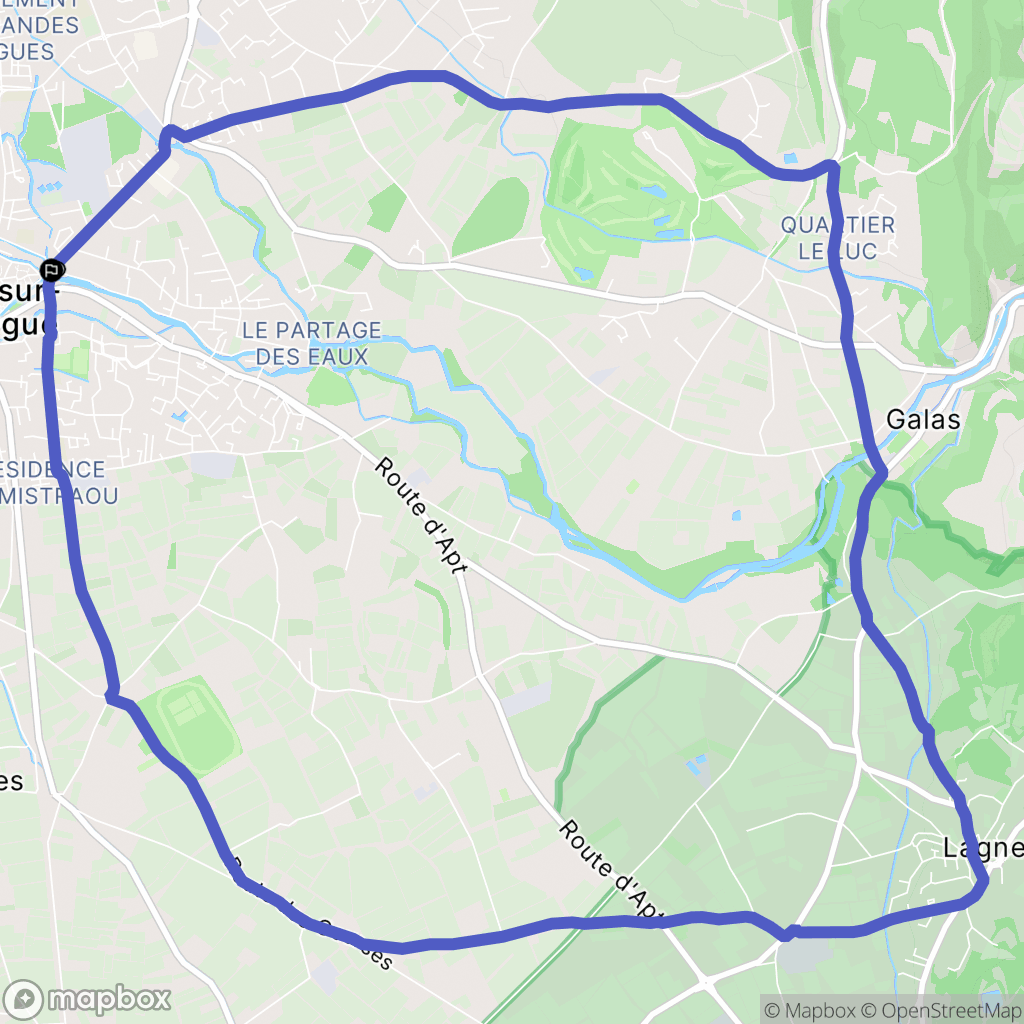 L'Isle-sur-la-Sorgue : carte du parcours de randonnée - France