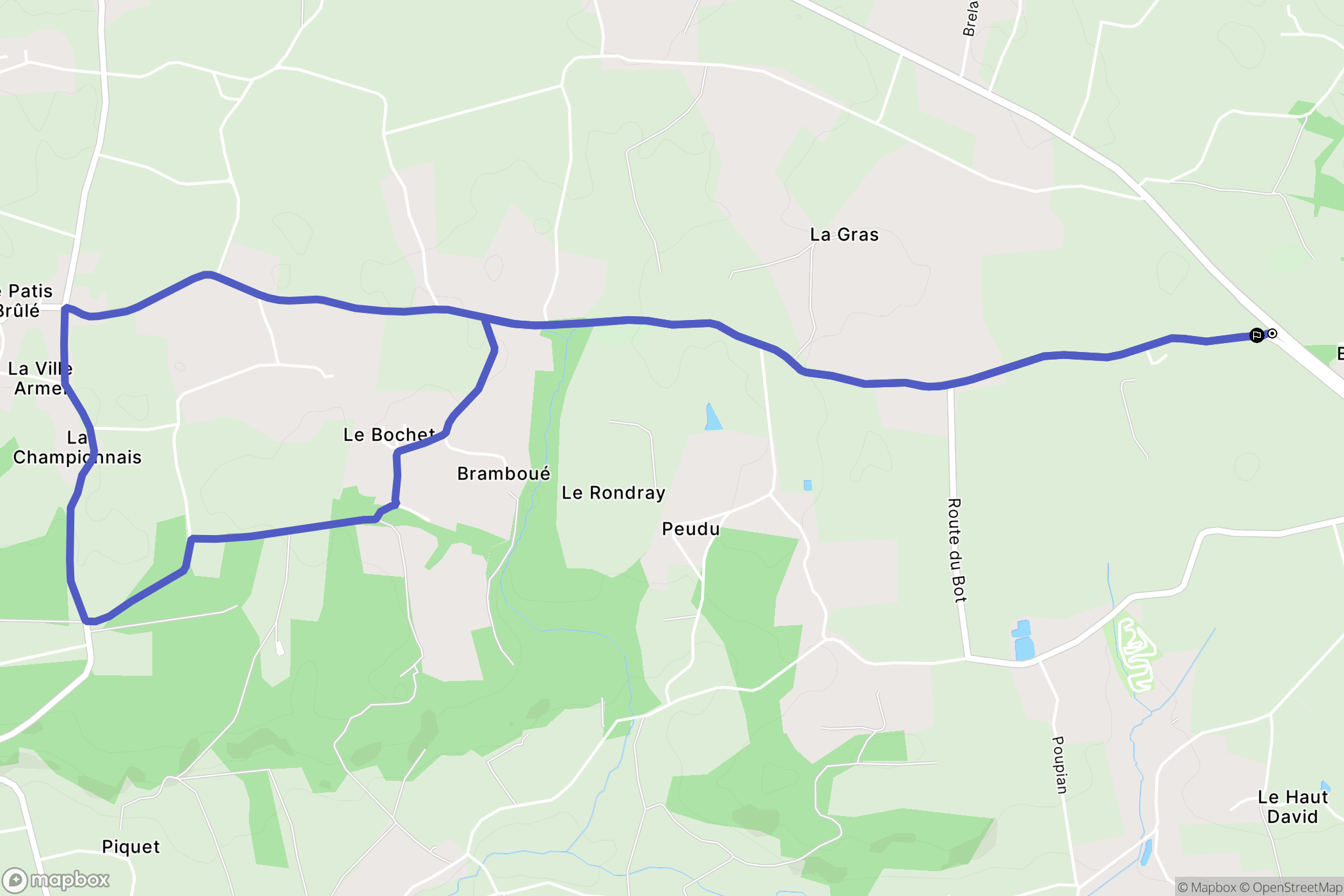 Allaire : carte du parcours de randonnée - France