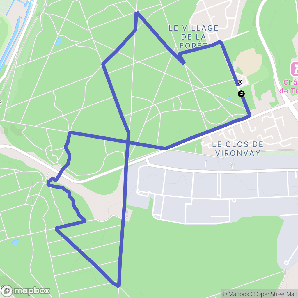Évreux : carte du parcours de randonnée - France