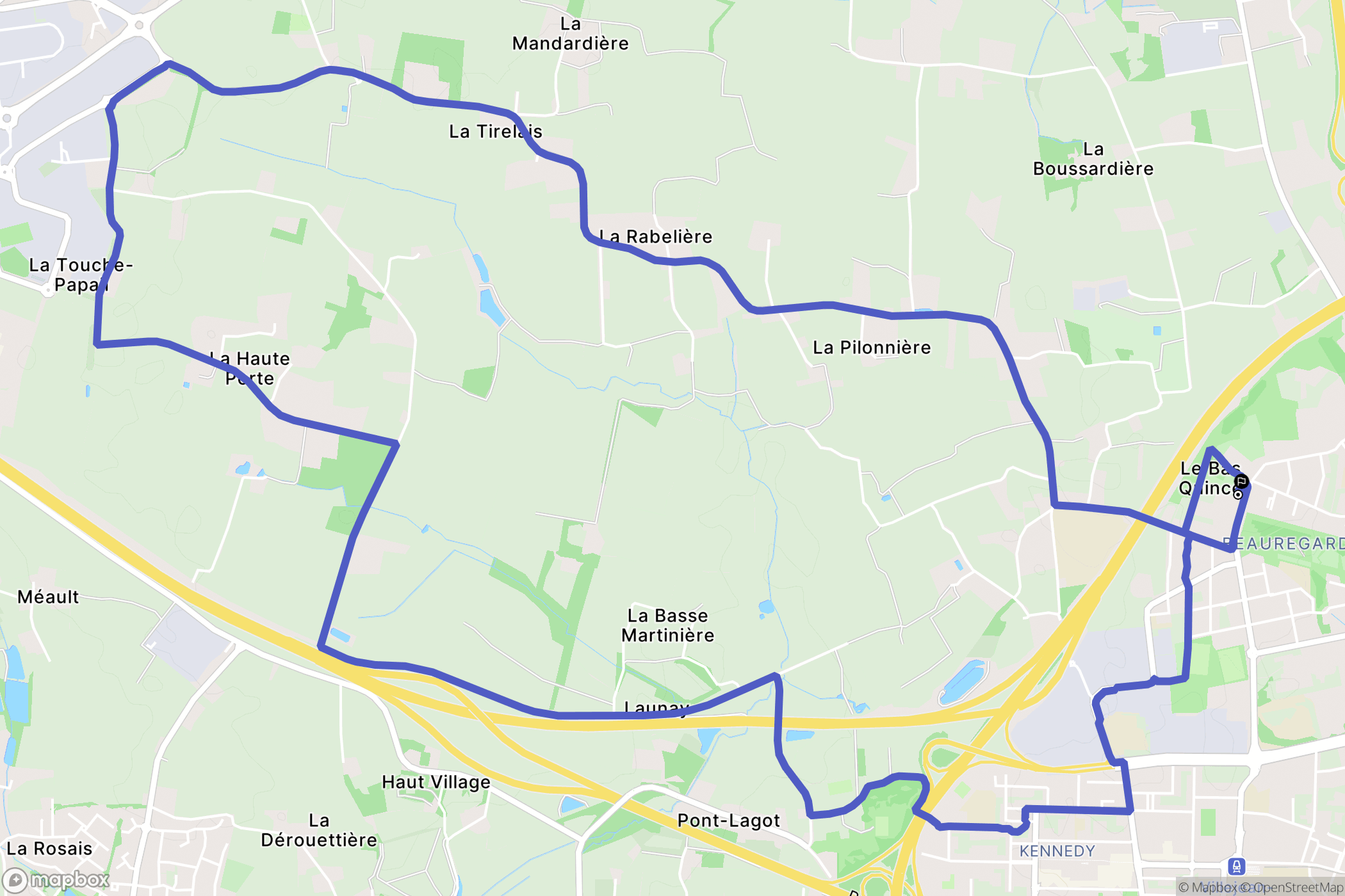 Rennes : carte du parcours de randonnée - France