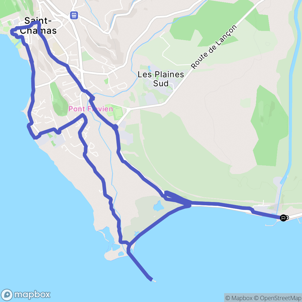 Saint-Chamas : carte du parcours de randonnée - France