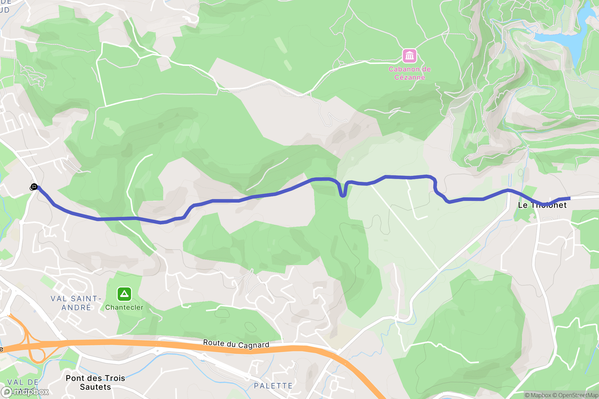 Aix-en-Provence : carte du parcours de randonnée - France