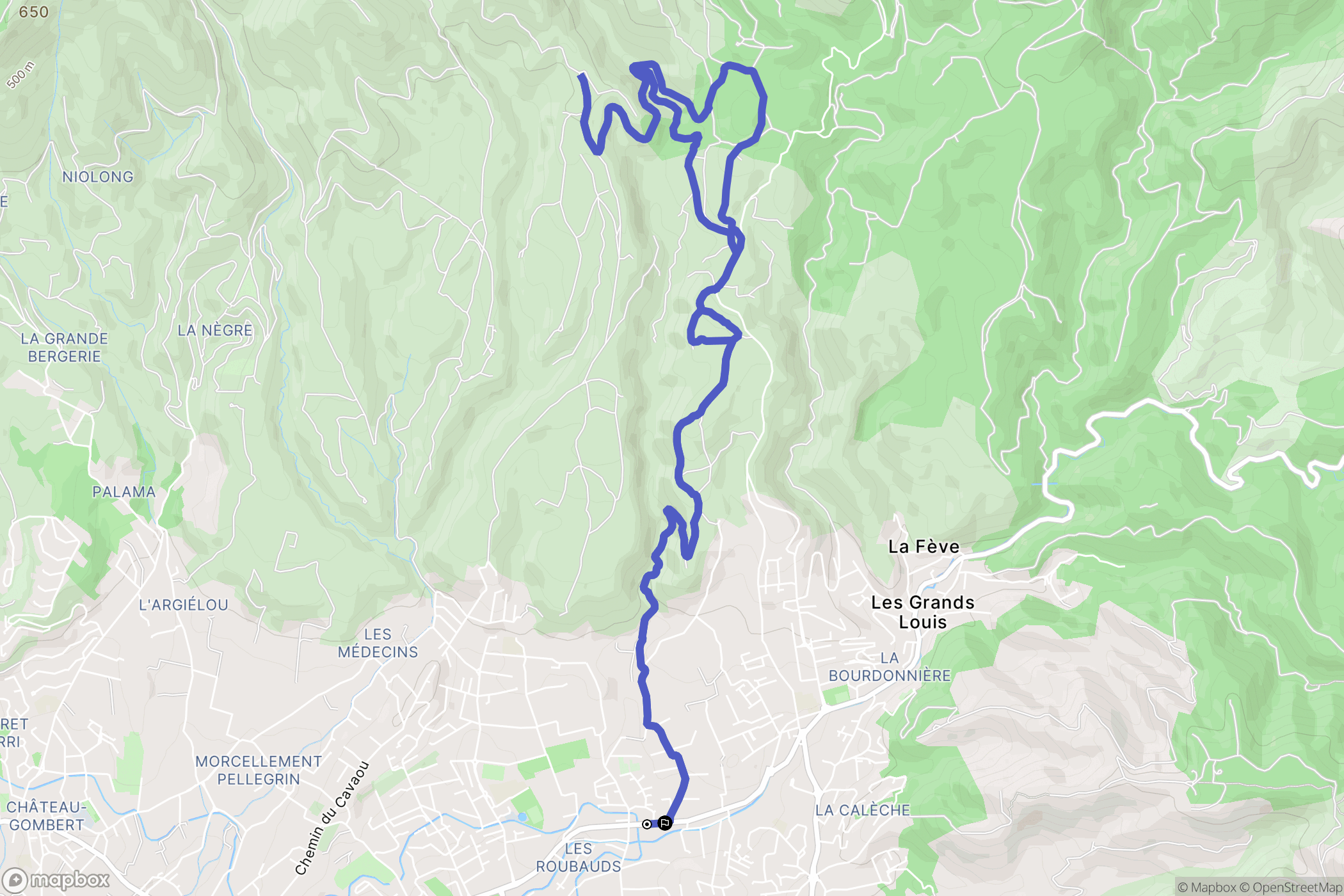 Allauch : carte du parcours de randonnée - France