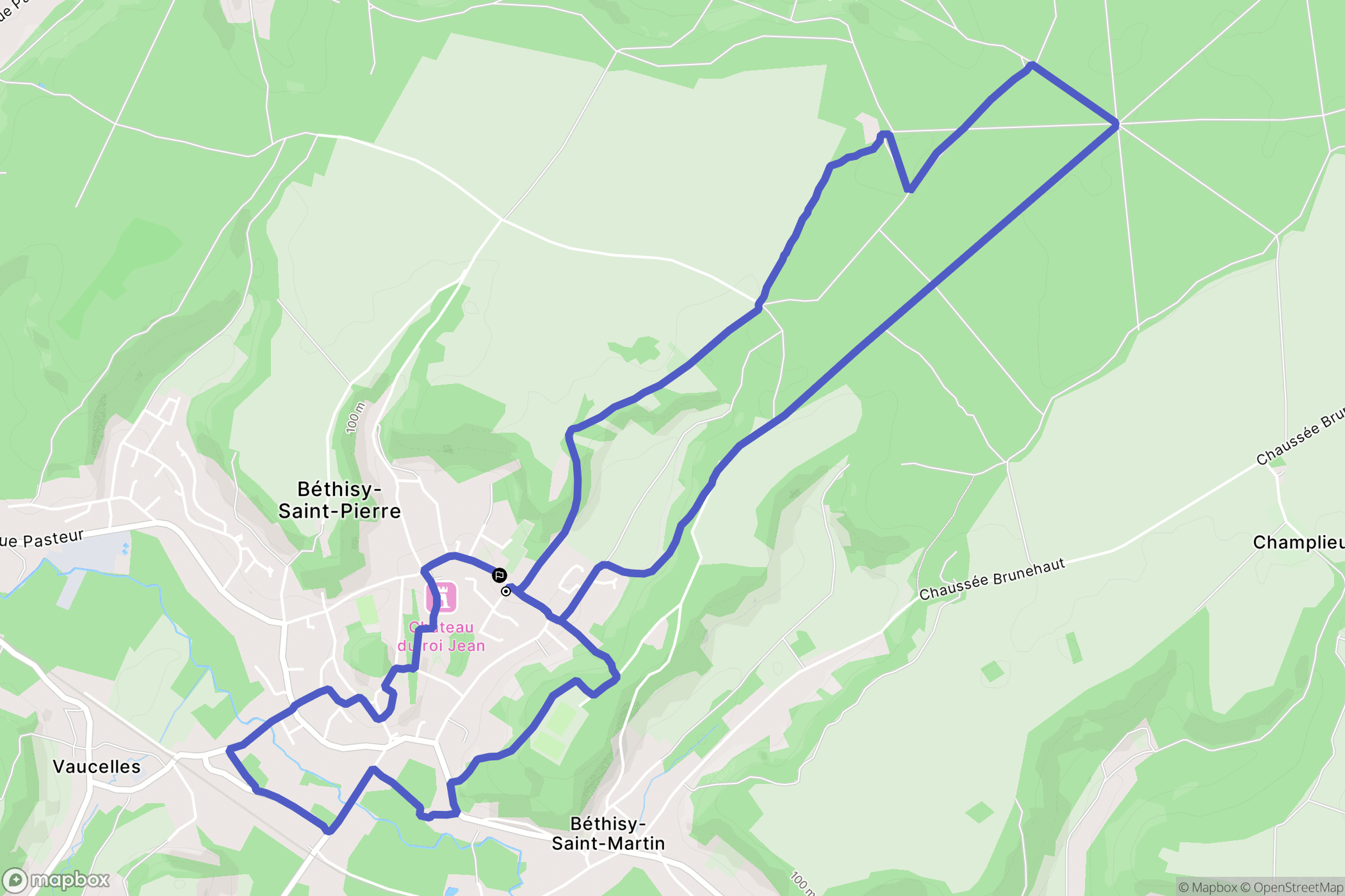 Béthisy-Saint-Pierre : carte du parcours de randonnée - France