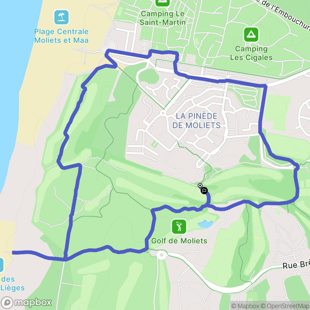Moliets-et-Maa : carte du parcours de randonnée - France