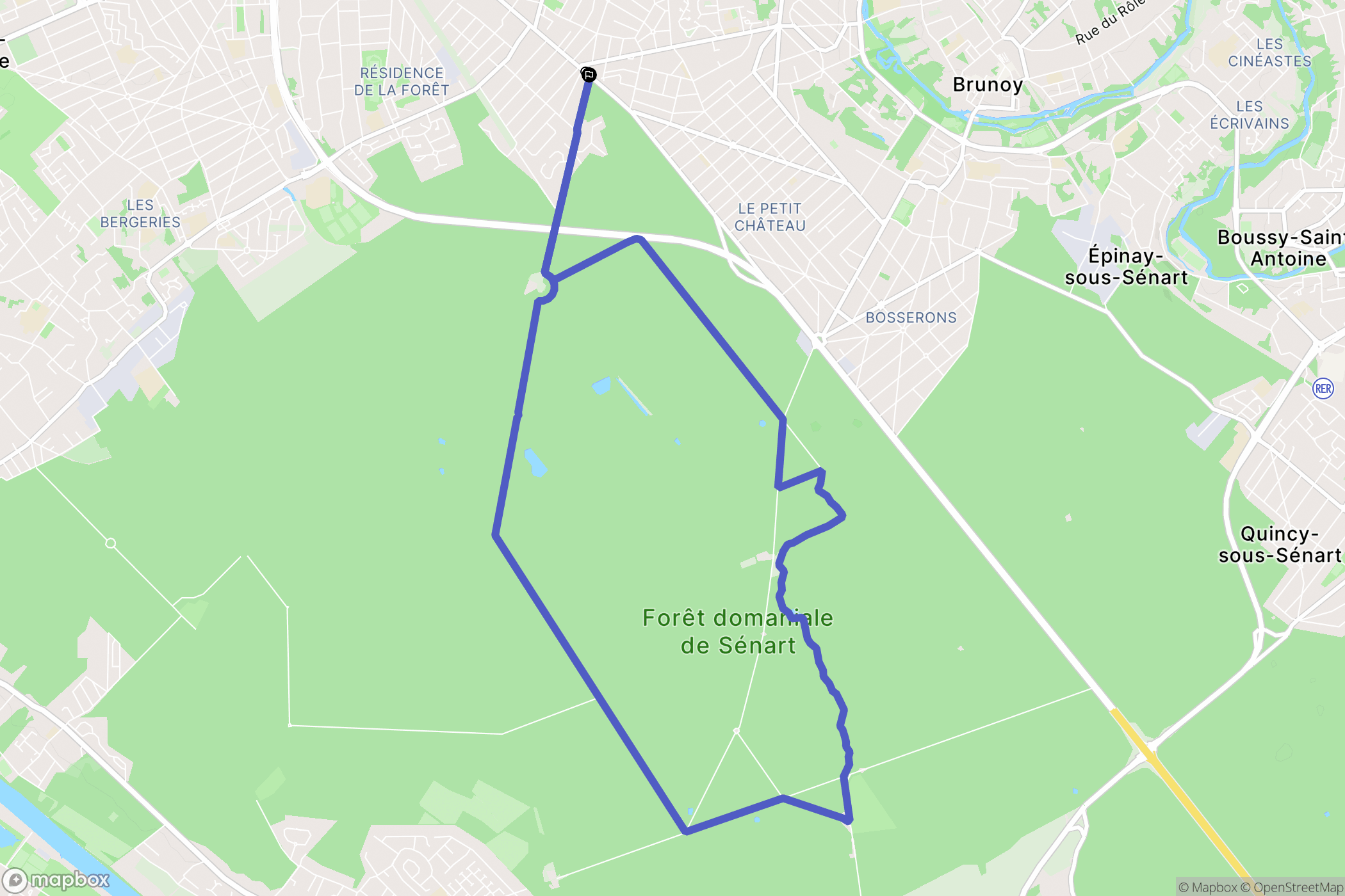 Montgeron : carte du parcours de randonnée - France