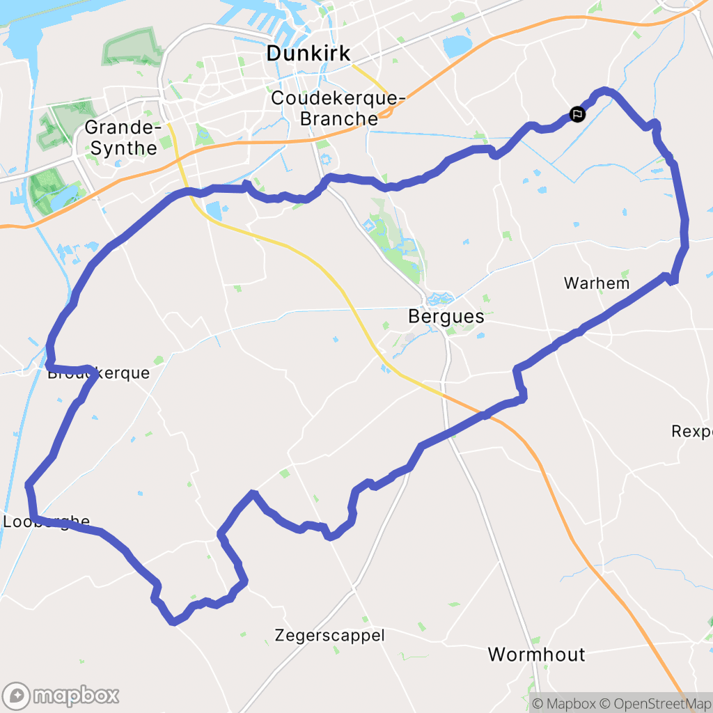 Uxem : carte du parcours de randonnée - France