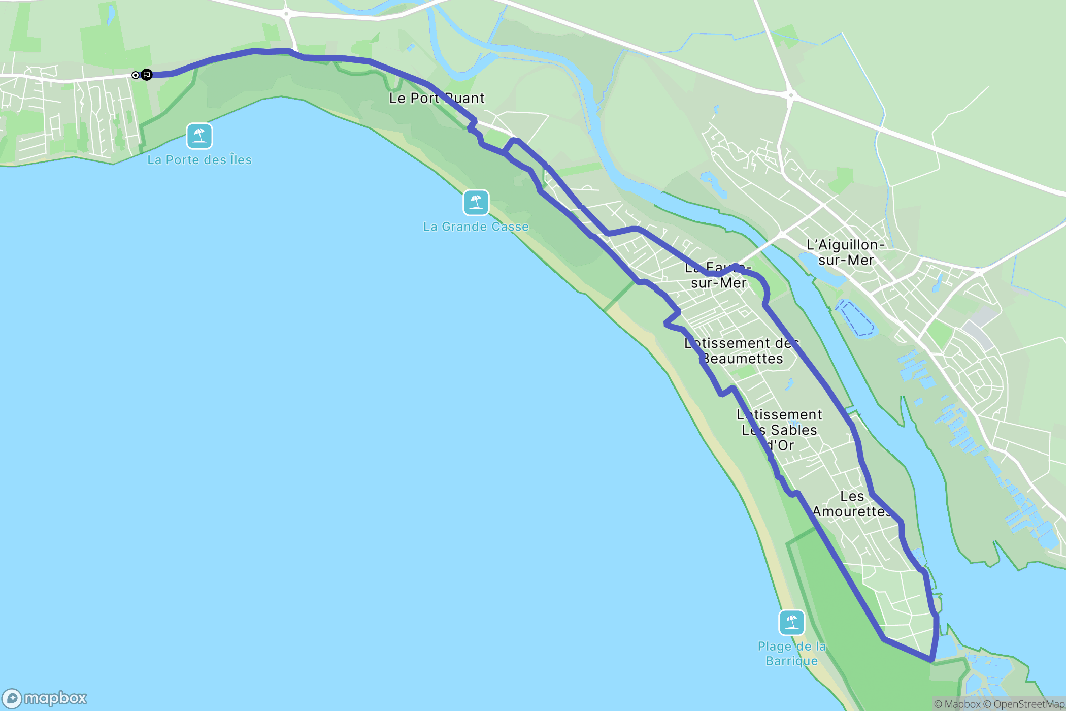 La Tranche-sur-Mer : carte du parcours de randonnée - France