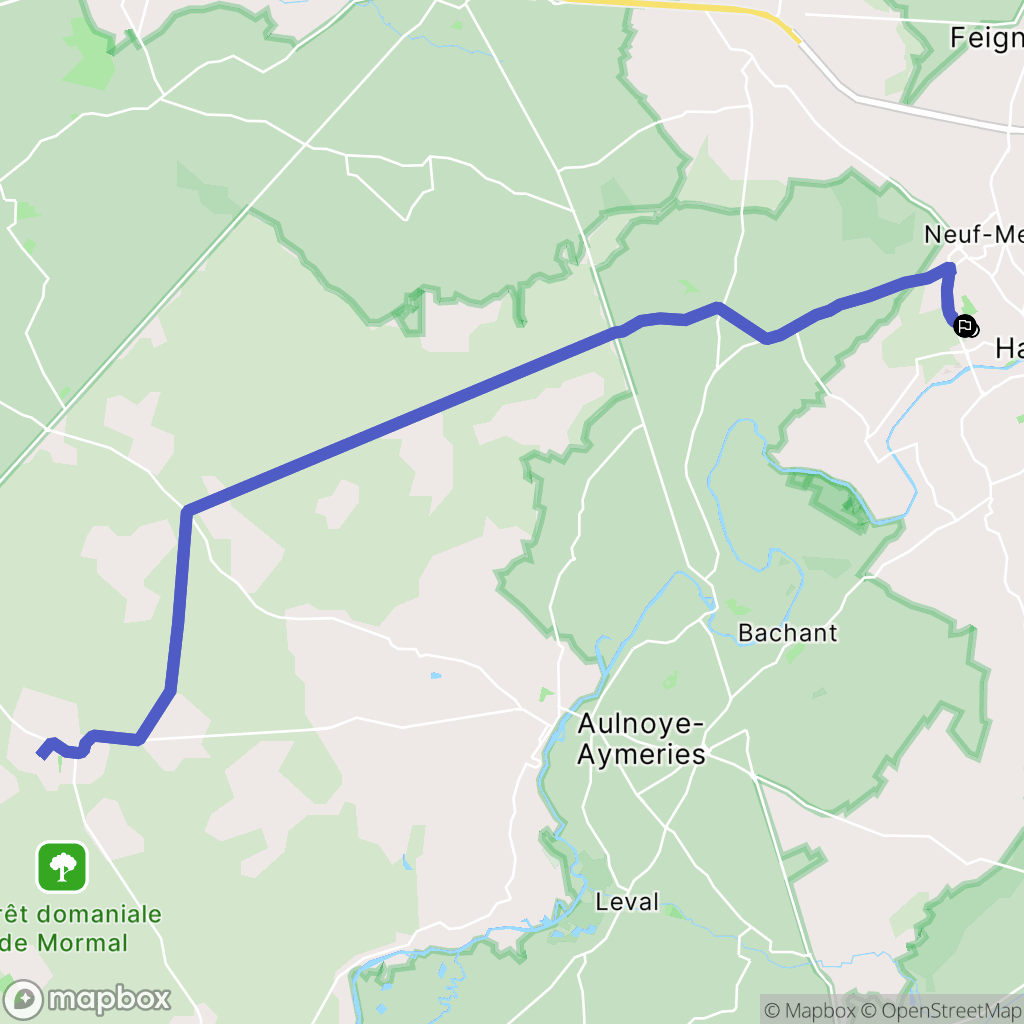 Hautmont : carte du parcours de randonnée - France