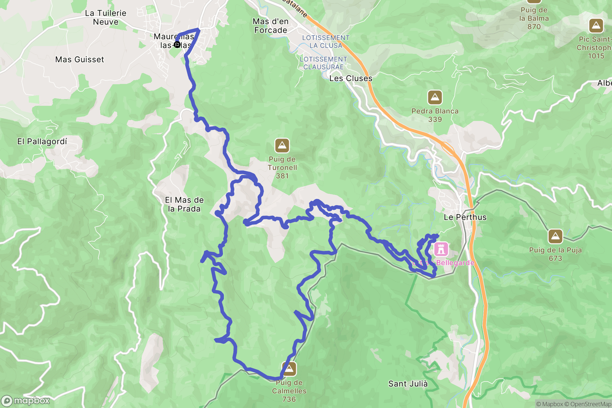 Maureillas-Las-Illas : carte du parcours de randonnée - France