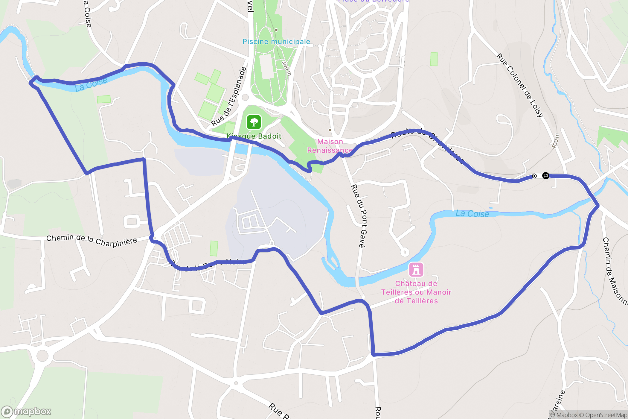 Saint-Galmier : carte du parcours de randonnée - France