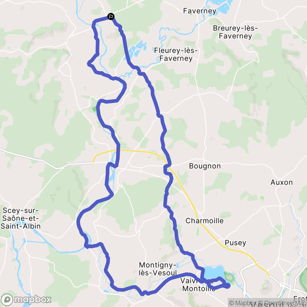 Amance : carte du parcours de randonnée - France