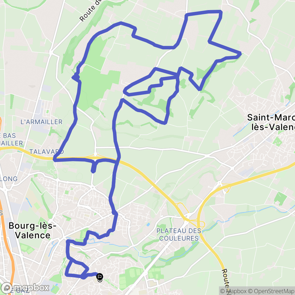 Valence : carte du parcours de randonnée - France