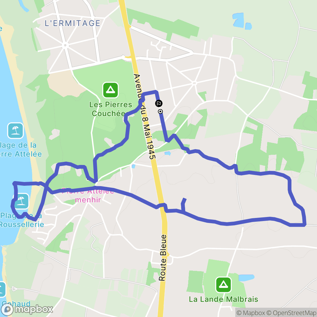 Saint-Brevin-les-Pins : carte du parcours de randonnée - France