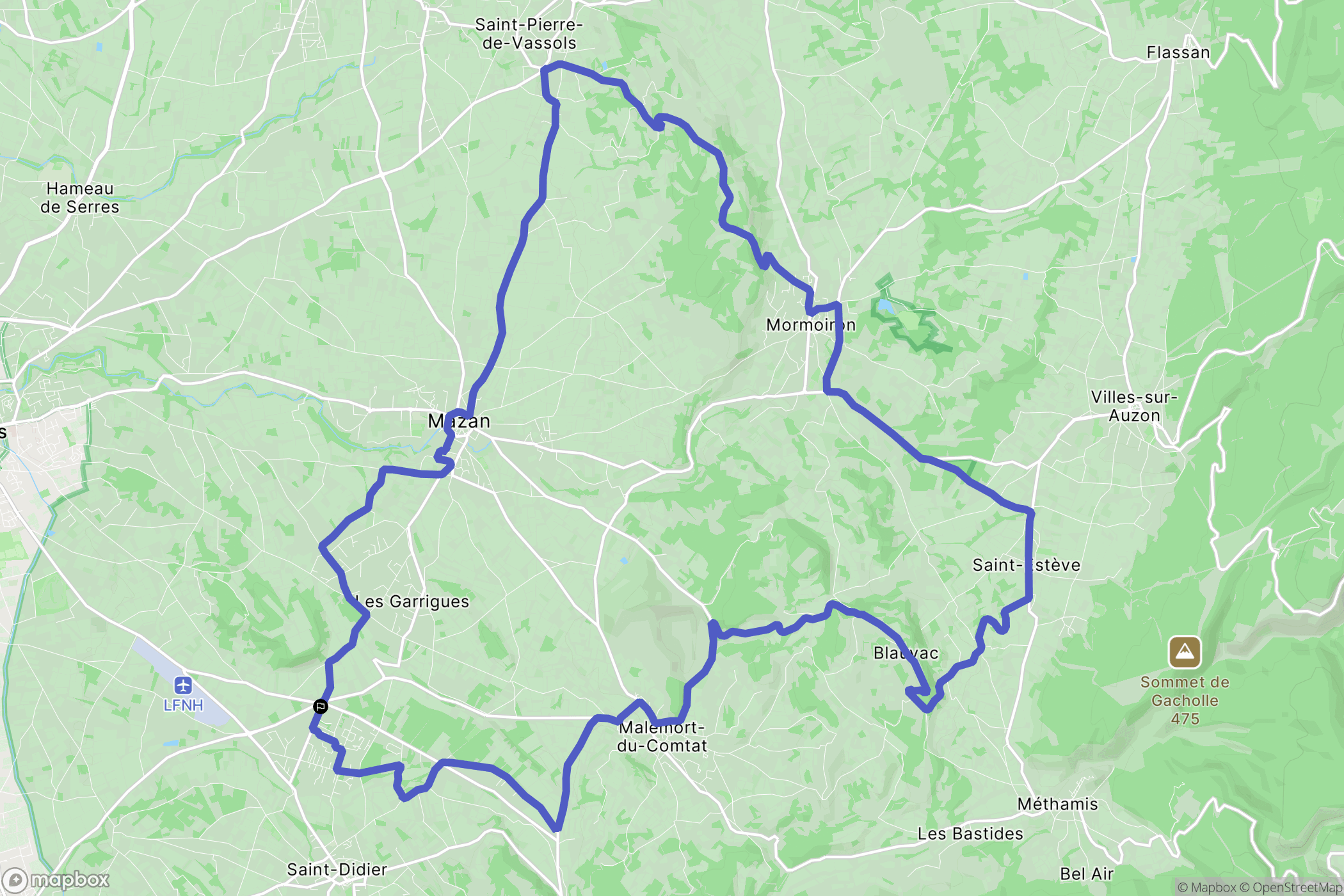 Saint-Didier : carte du parcours de randonnée - France