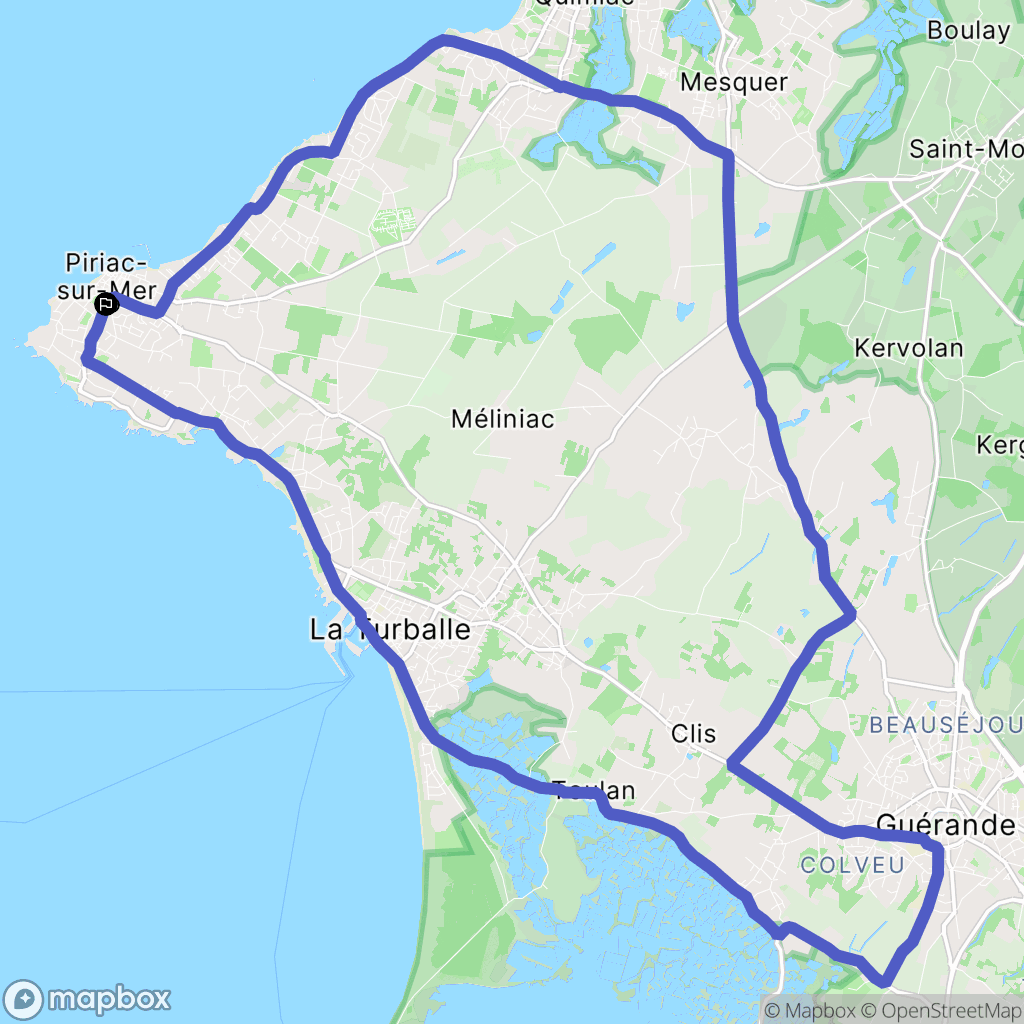 Piriac-sur-Mer : carte du parcours de randonnée - France