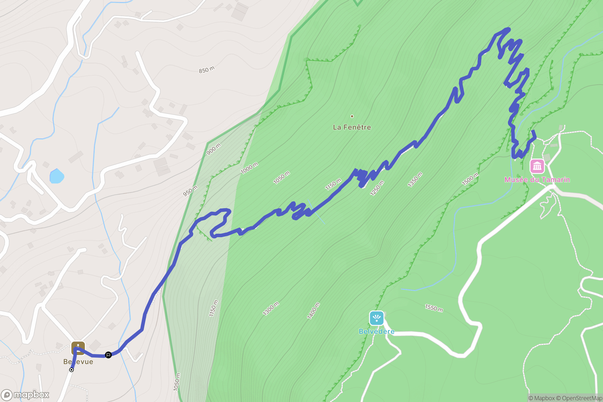 Salazie : carte du parcours de randonnée - France