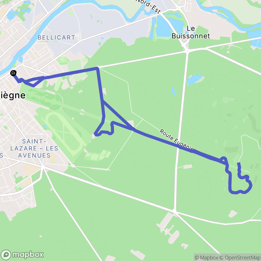 Compiègne : carte du parcours de randonnée - France