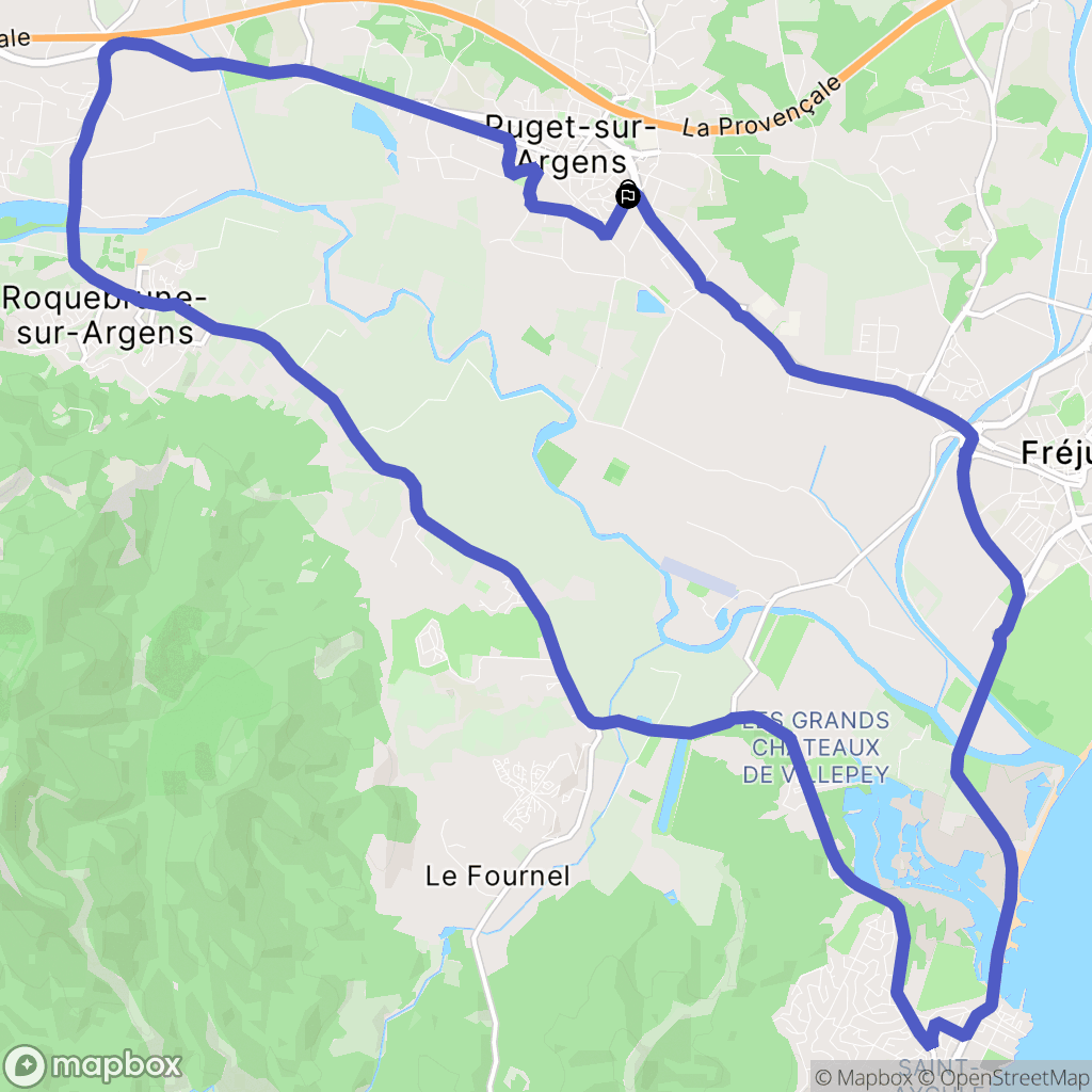 Puget-sur-Argens : carte du parcours de randonnée - France
