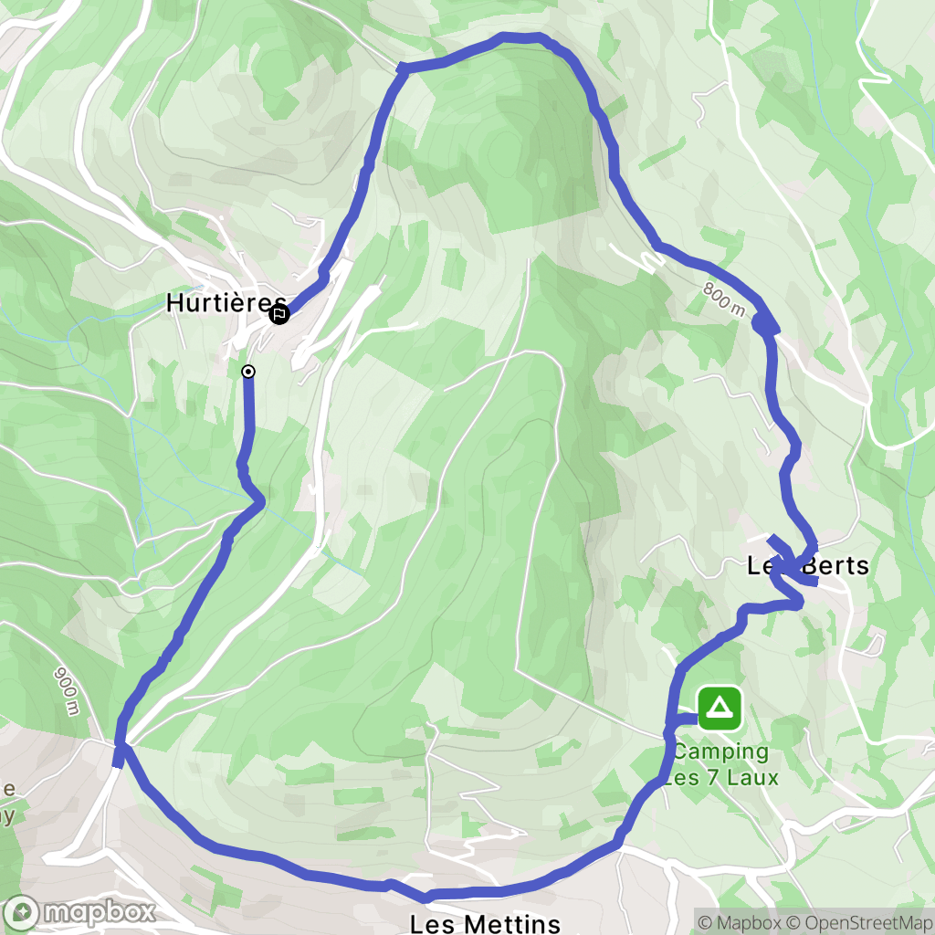 Hurtières : carte du parcours de randonnée - France