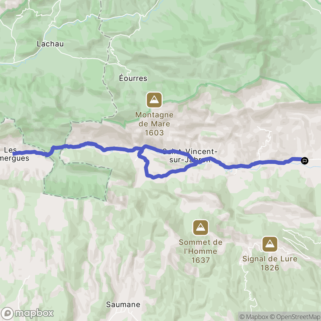 Noyers-sur-Jabron : carte du parcours de randonnée - France